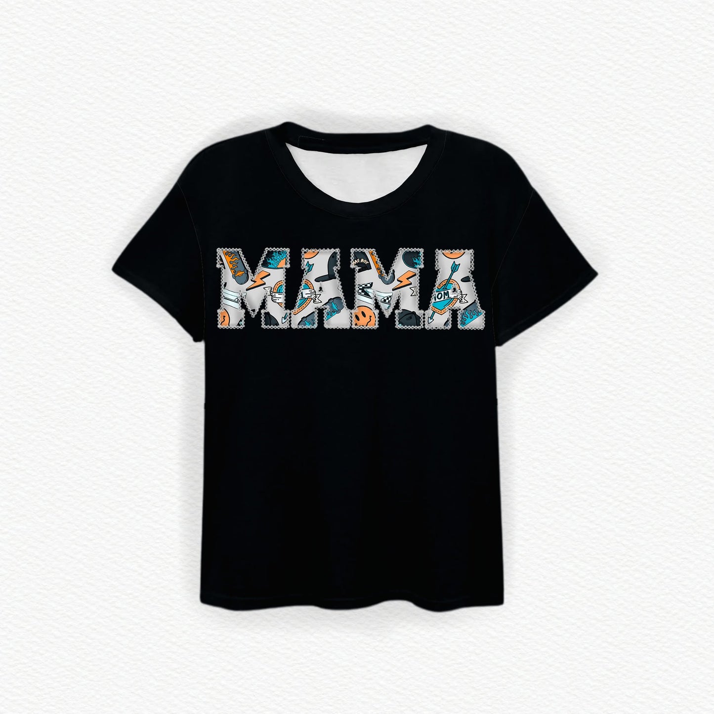 Mama's Skater Boy MAMA Embroidered Bamboo Tee