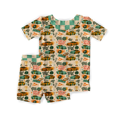 Race Time With Dad Bamboo Short Sleeve & Shorts Two Piece Pajama Set