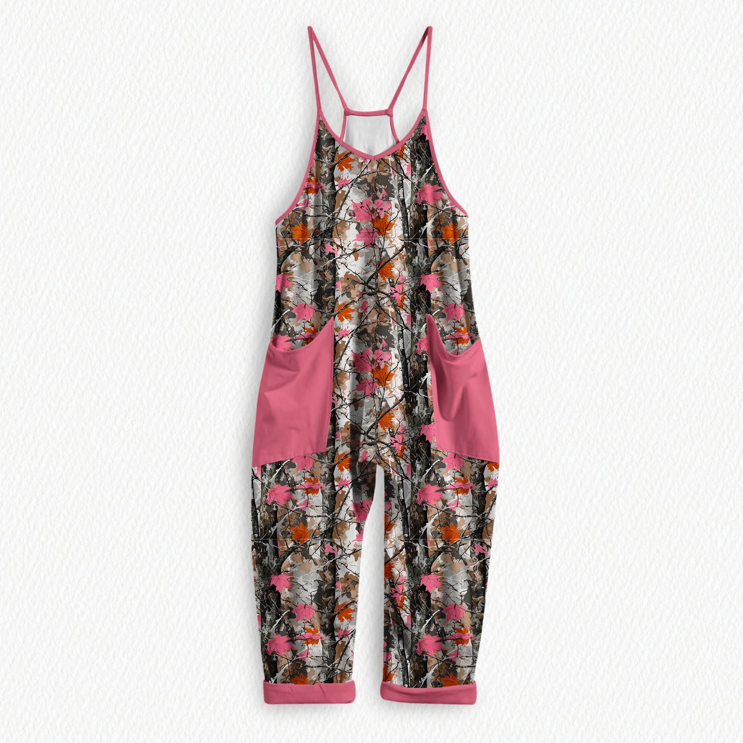 Pink Camo Bamboo Women's Cozy Tank Romper