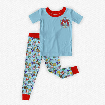 "Let's-A-Go!" Bamboo Short Sleeve Two Piece Pajama Set