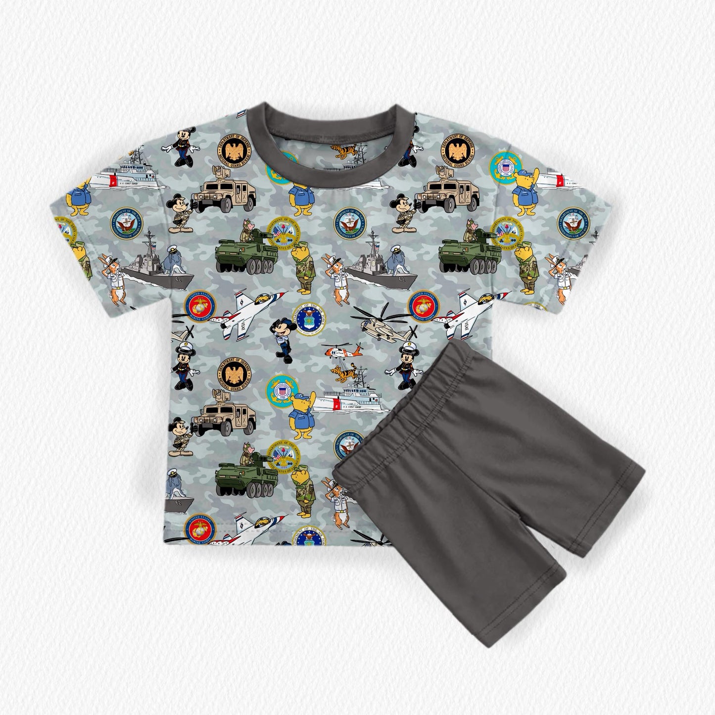 Military Family Bamboo Oversized Tee & Biker Shorts