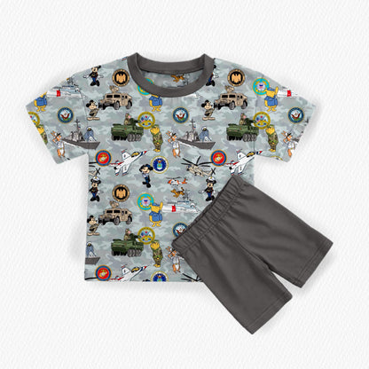 Military Family Bamboo Oversized Tee & Biker Shorts