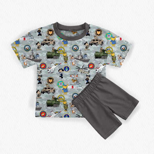 Military Family Bamboo Oversized Tee & Biker Shorts