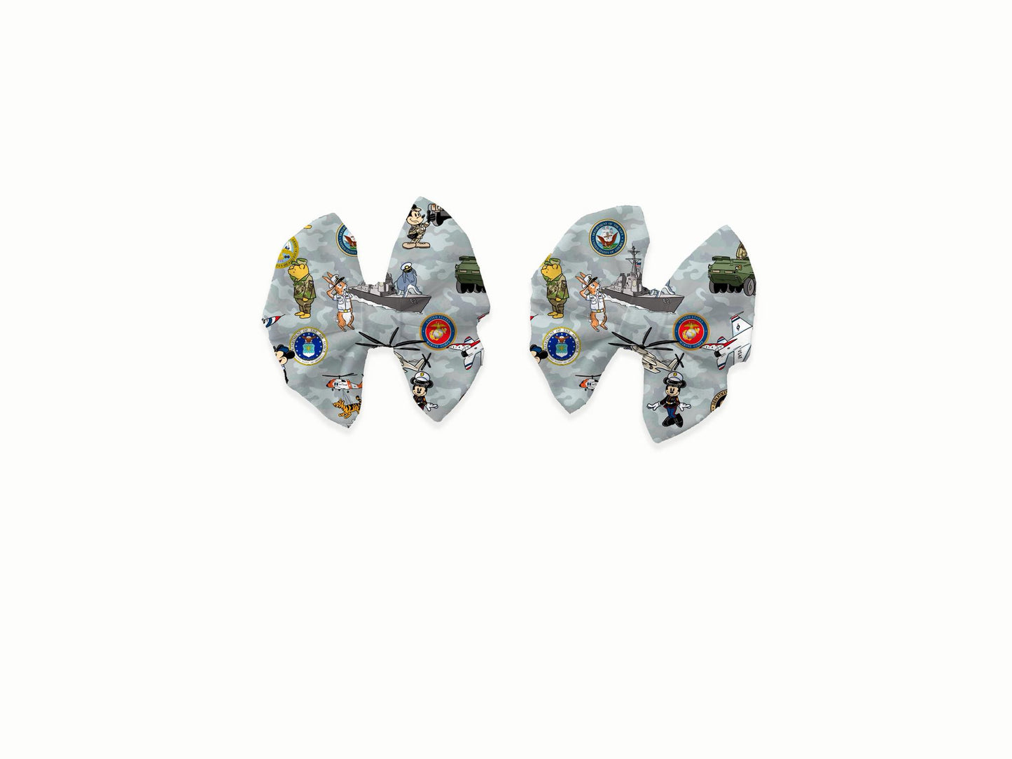 Military Family Piggy Bows (Set of 2)
