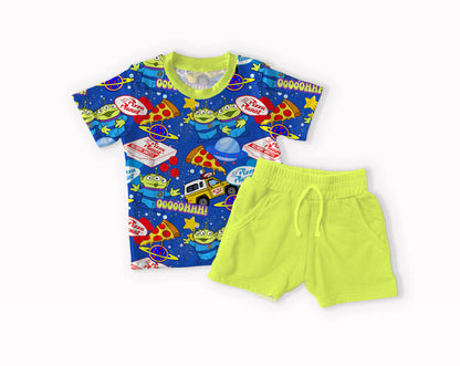 Pizza Planet Pals Bamboo Tee & Shorts Set