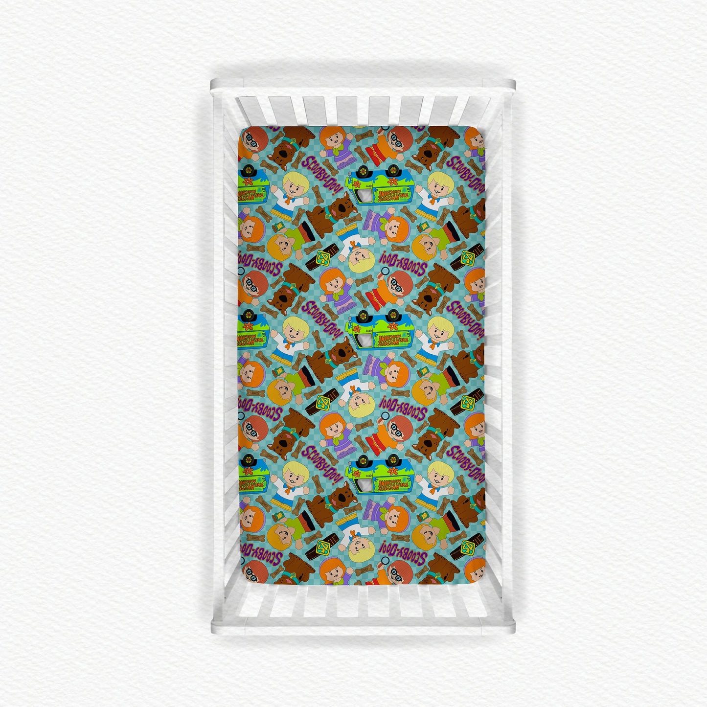 Mystery Machine Tiny People Bamboo Crib Sheet