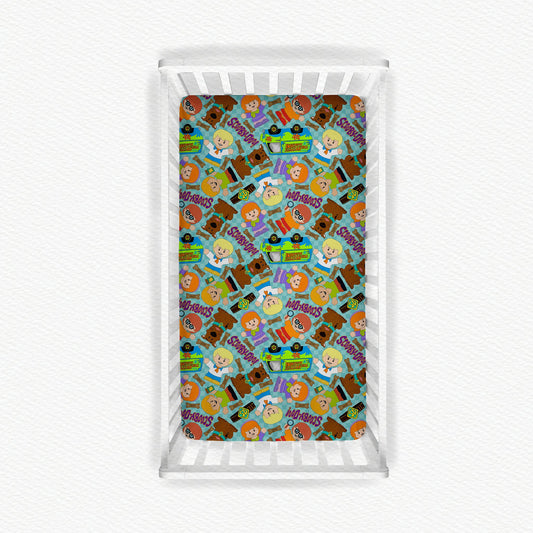 Mystery Machine Tiny People Bamboo Crib Sheet