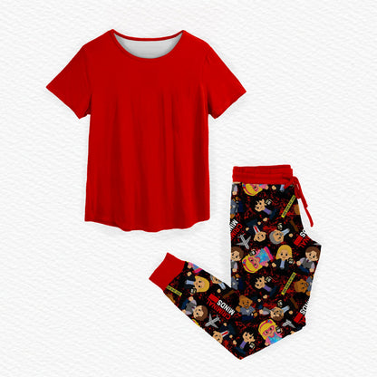 Criminal Minds Tiny People Bamboo Women's Short Sleeve & Jogger Pants Pajama Set