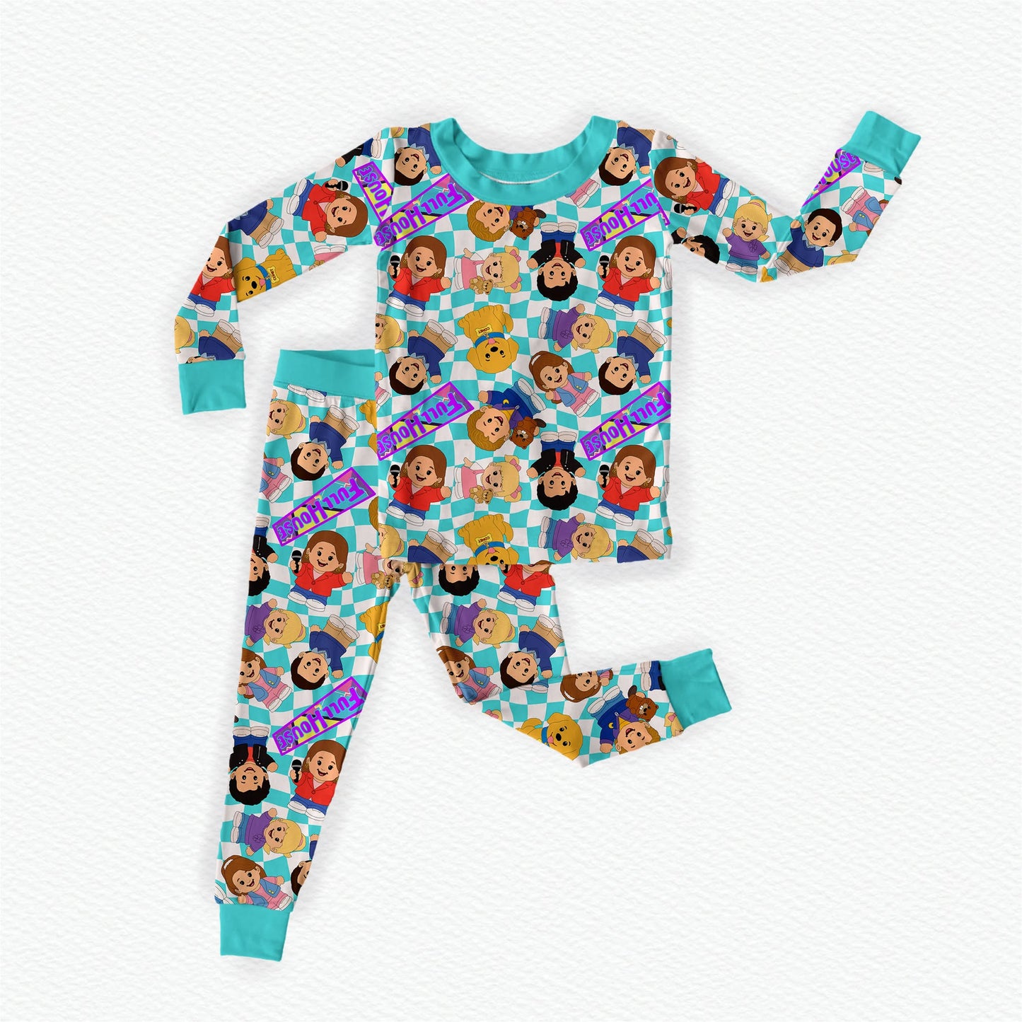 Full House Tiny People Bamboo Long Sleeve Two Piece Pajama Set