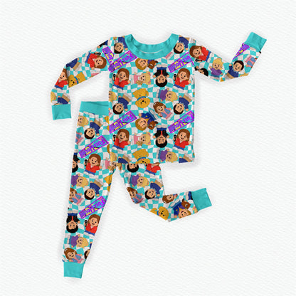Full House Tiny People Bamboo Long Sleeve Two Piece Pajama Set