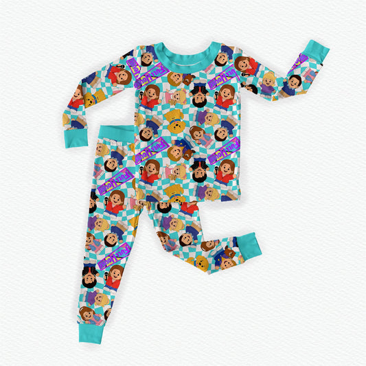 Full House Tiny People Bamboo Long Sleeve Two Piece Pajama Set