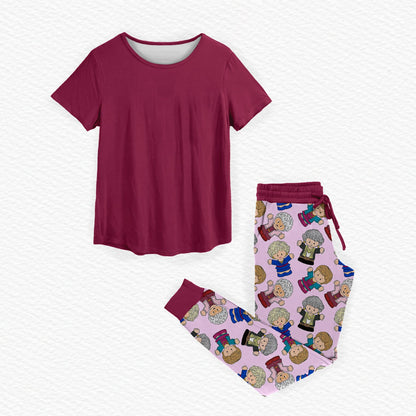 Golden Girls Tiny People Bamboo Women's Short Sleeve & Jogger Pants Pajama Set