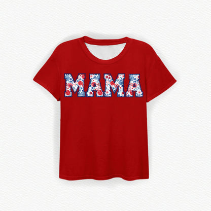 Freedom Florals MAMA Embroidered Bamboo Tee