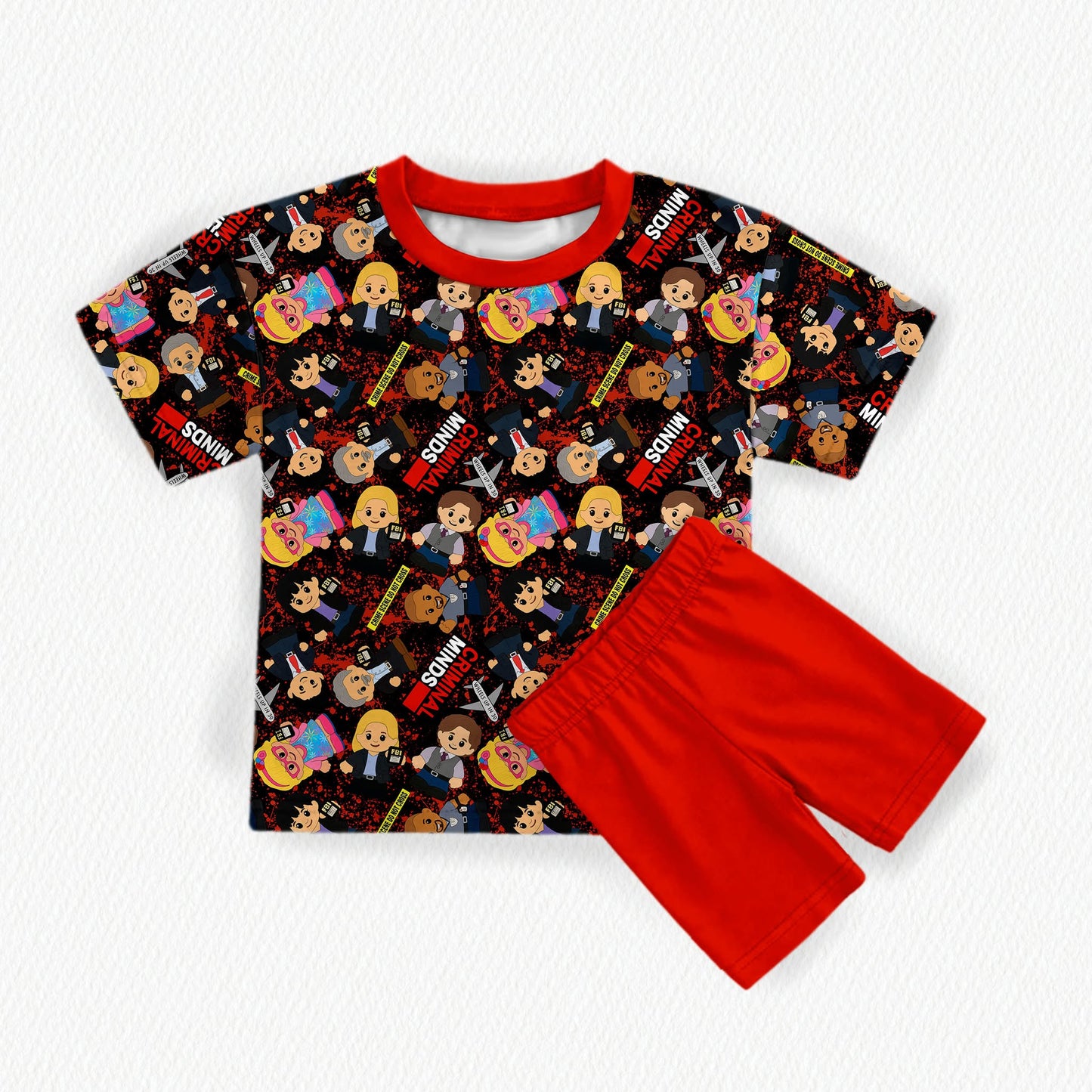 Criminal Minds Tiny People Bamboo Women's Biker Shorts & Oversized Tee