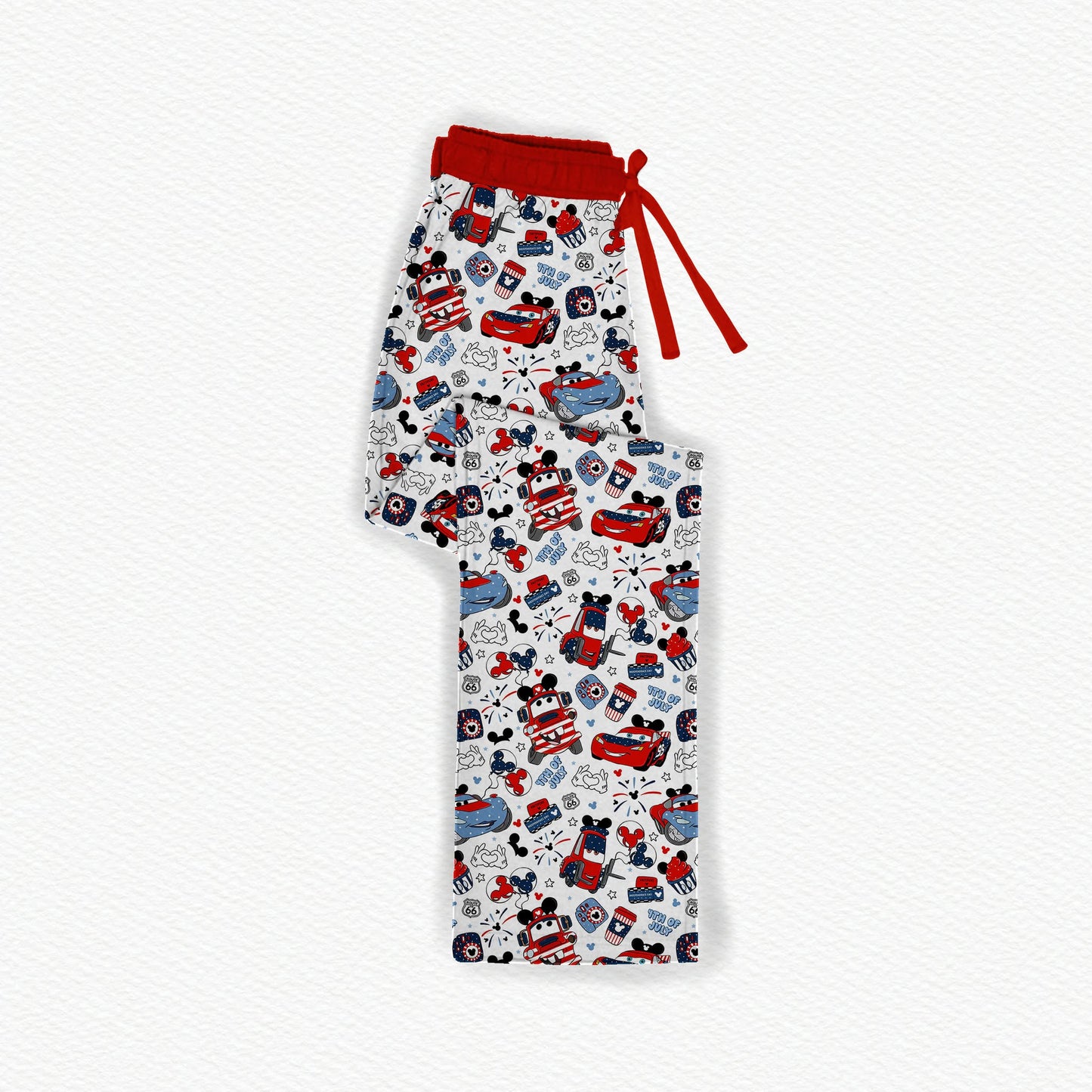 Fireworks On Route 66 Bamboo Adult Straight Leg Pants