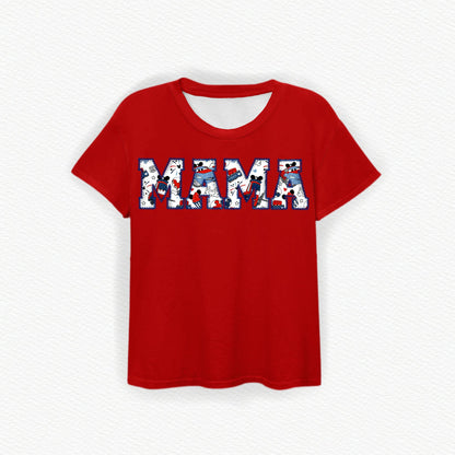Fireworks On Route 66 MAMA Embroidered Bamboo Tee