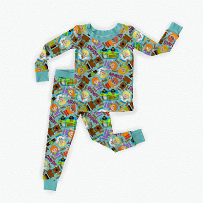 Mystery Machine Tiny People Bamboo Long Sleeve Two Piece Pajama Set