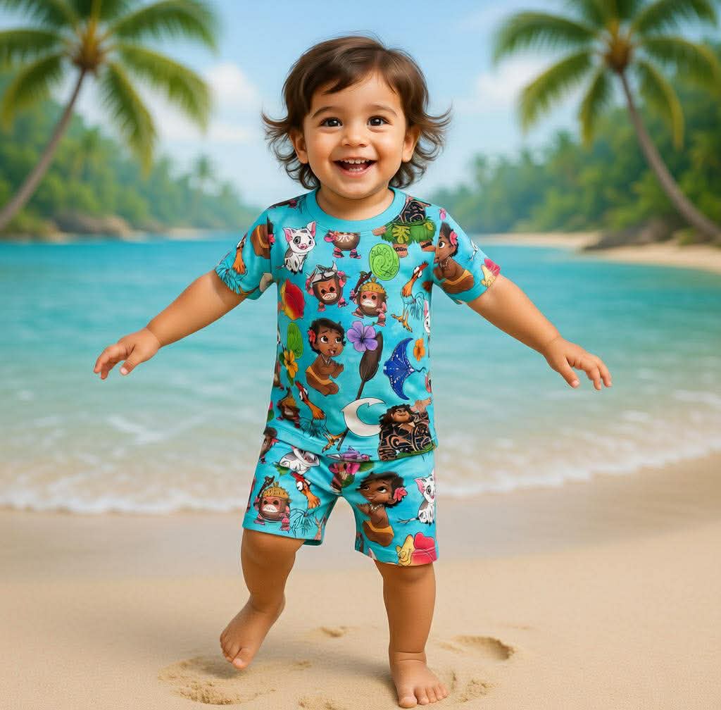 Baby Moana Short Sleeve & Shorts Pajamas