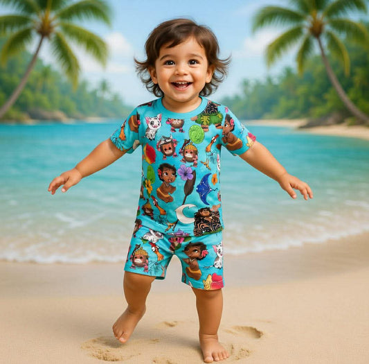 Baby Moana Short Sleeve & Shorts Pajamas