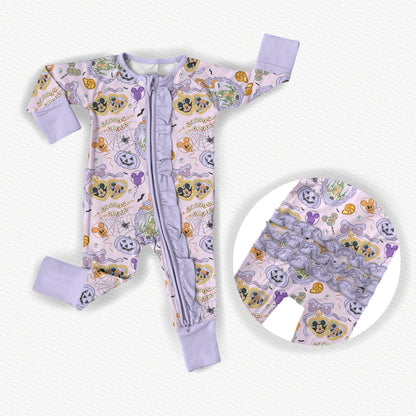 Petrifying Portraits Bamboo Ruffle Zippy Pajamas