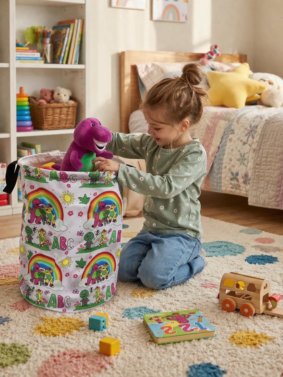 Barney & Butterflies Laundry Hamper / Toy Bin