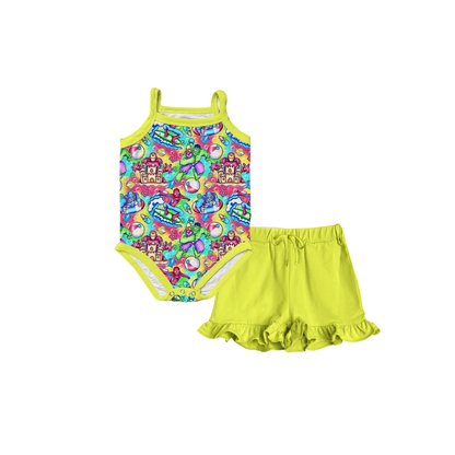 Avenger Vacation Bamboo Tank Onesie & Ruffle Shorts Set