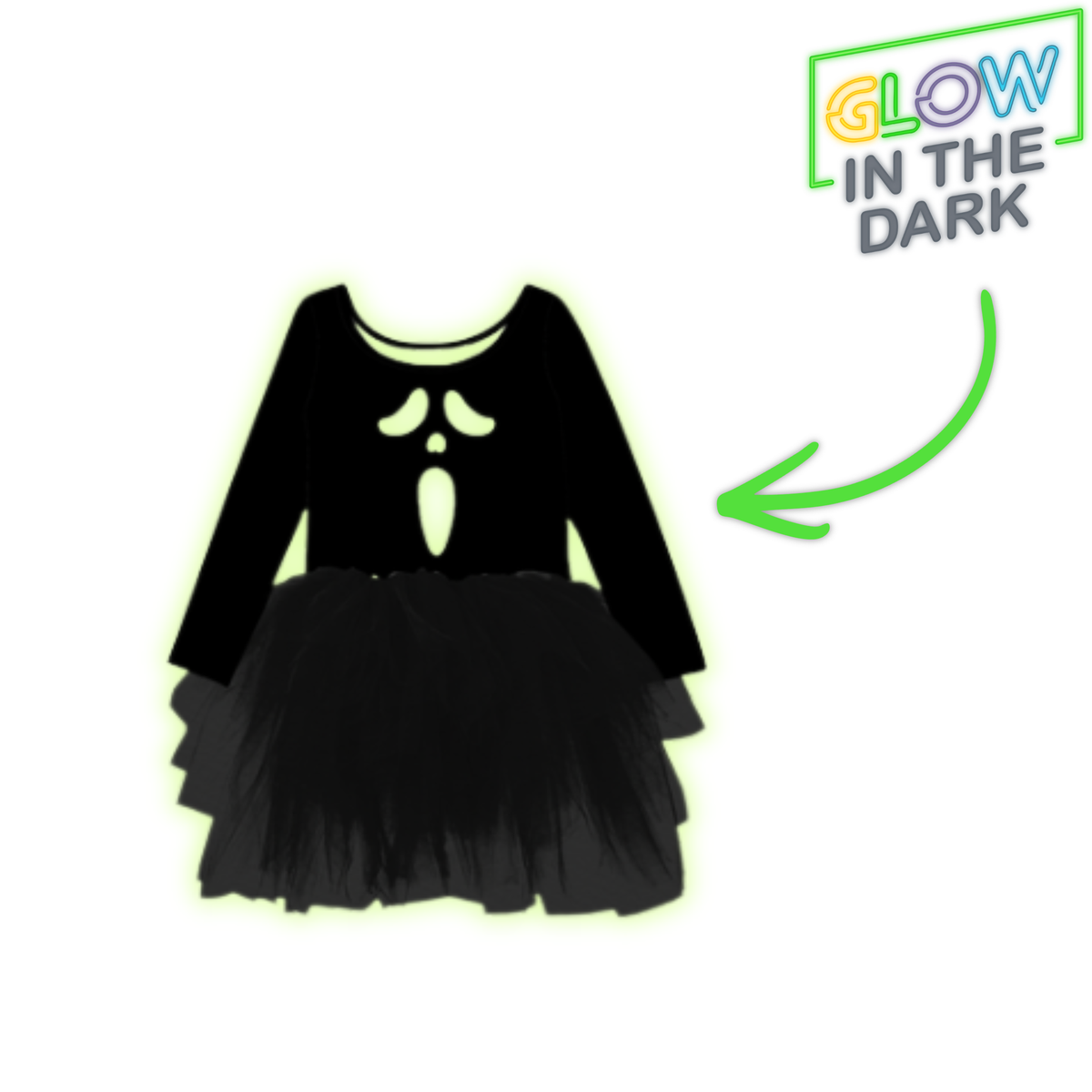 Ghostface GLOW Bamboo Long Sleeve Tulle Dress