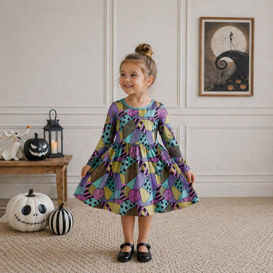 Pumpkin Queen Bamboo Long Sleeve Twirl Dress