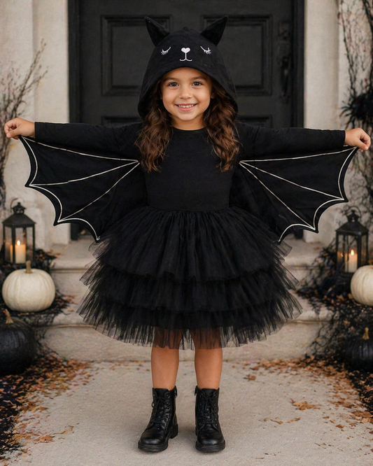 Bat WEBBED Bamboo Long Sleeve Tulle Dress