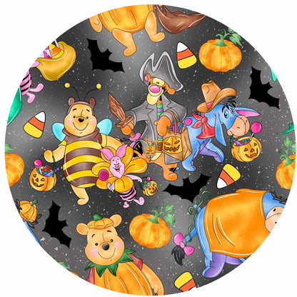 Trick Or Treating In 100 Acre Woods Bamboo Long Sleeve Two Piece Pajama Set