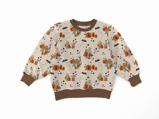 Pooh's Pumpkin Patch Youth French Terry Bamboo Crewneck