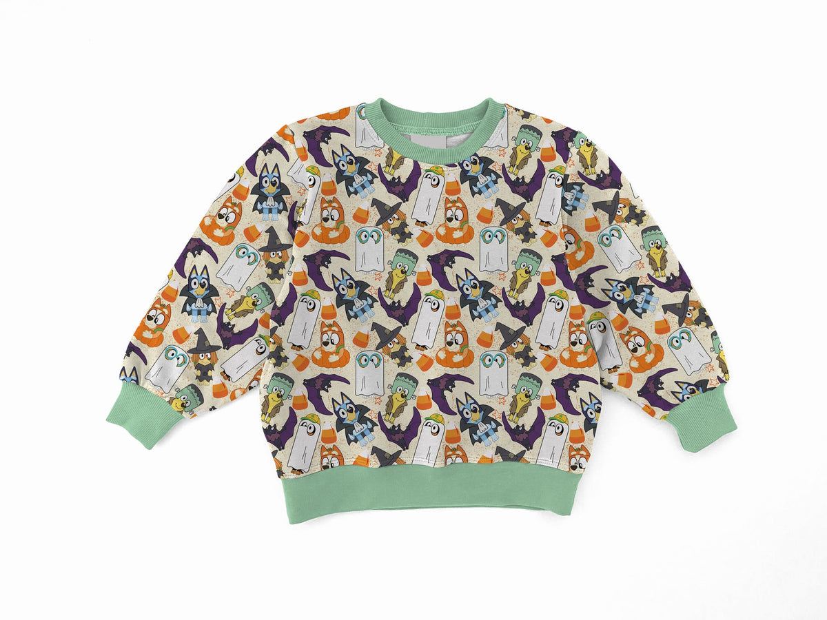 Heeler Halloween Youth French Terry Bamboo Crewneck