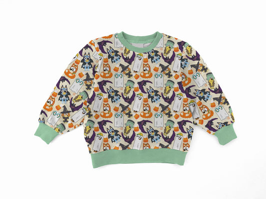 Heeler Halloween Youth French Terry Bamboo Crewneck