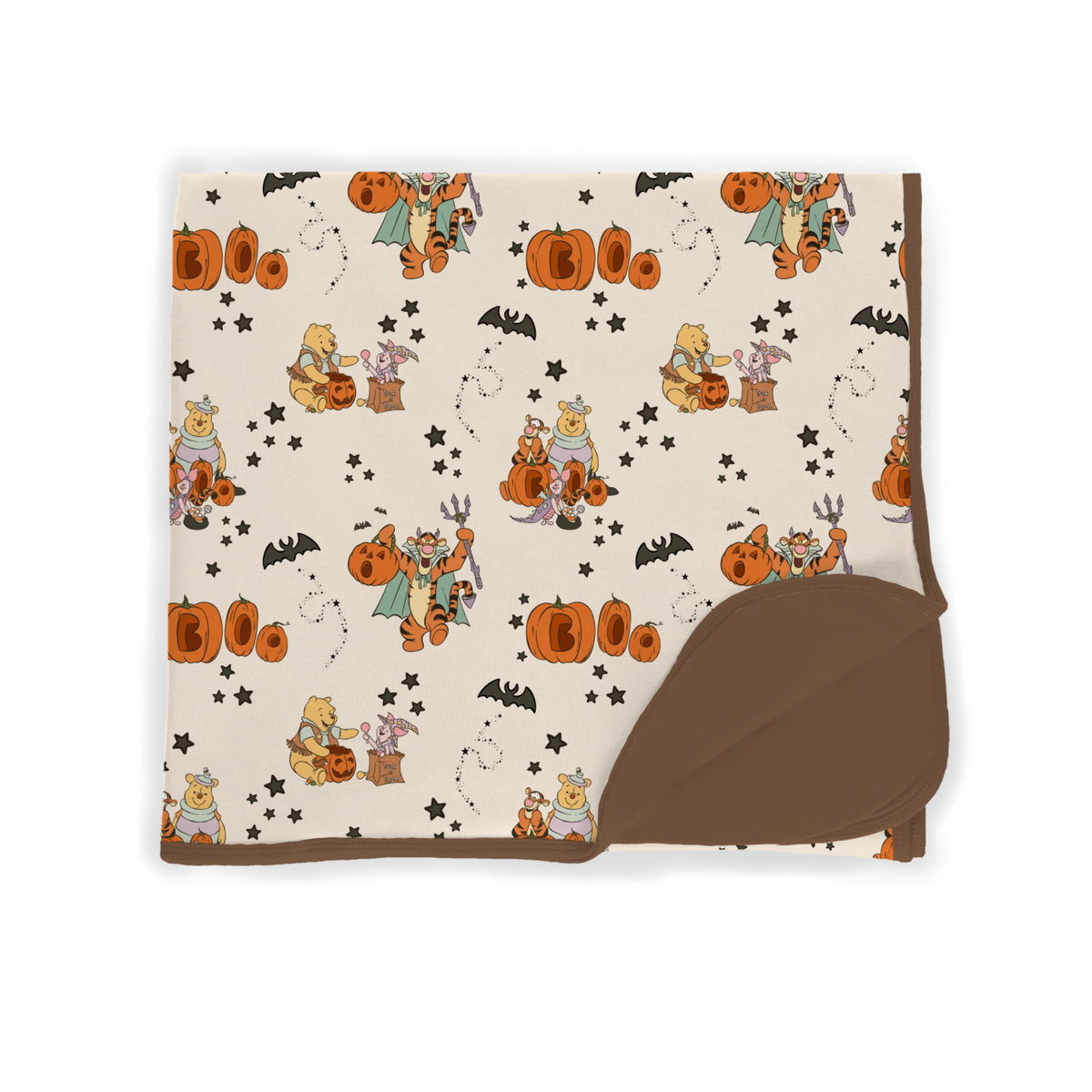 Pooh's Pumpkin Patch Double Layered Bamboo Blanket