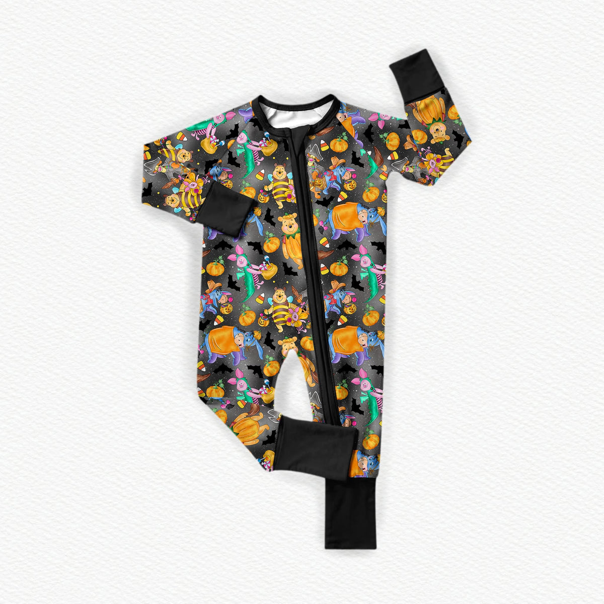 Trick Or Treating In 100 Acre Woods Bamboo Zippy Pajamas
