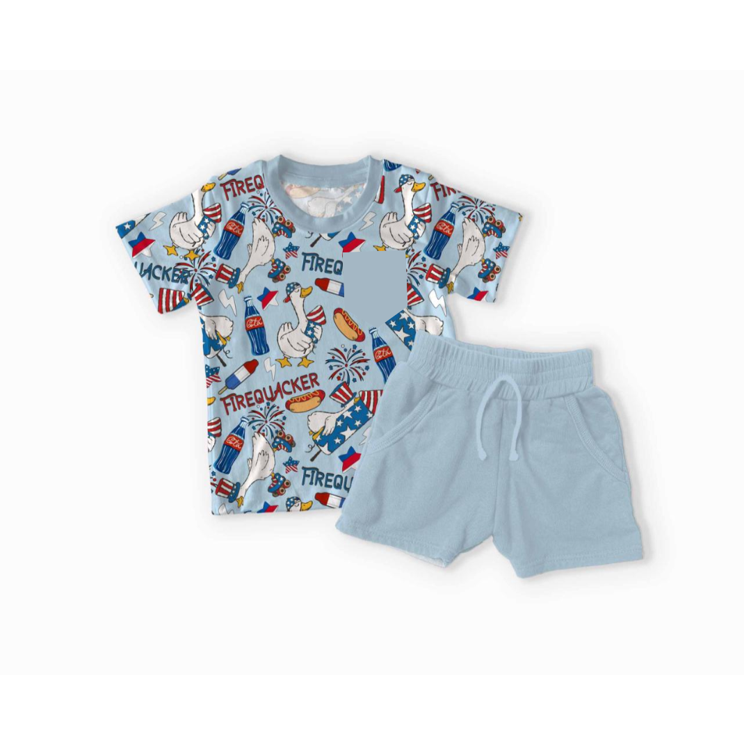 Firequacker Bamboo Pocket Tee & Shorts Set