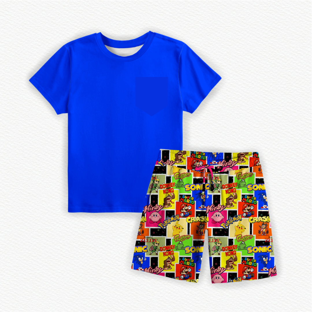Classic Gamer Pocket Tee & French Terry Shorts Set