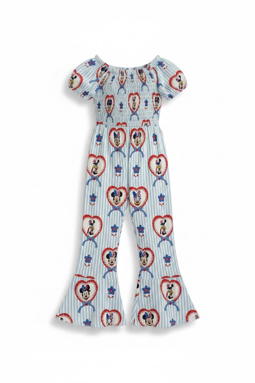A Disney 4th Bamboo Smocked Flare Romper