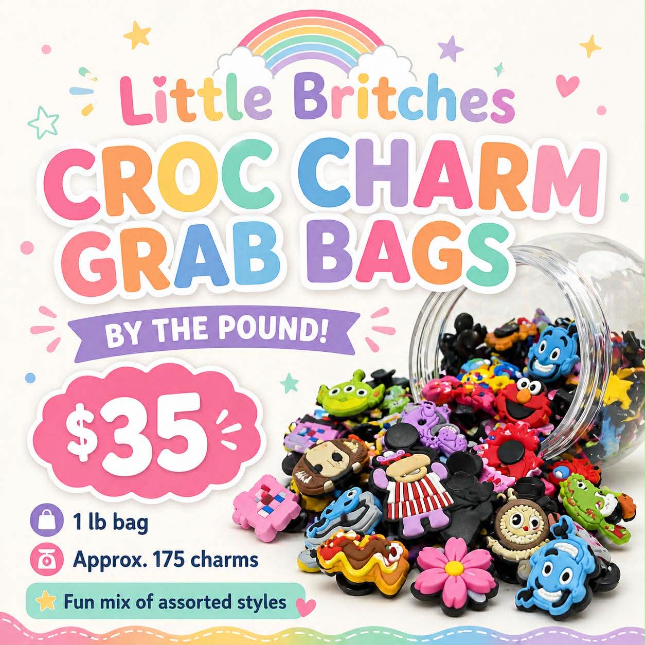 Croc Charm Grab Bags | 1lb Bundle