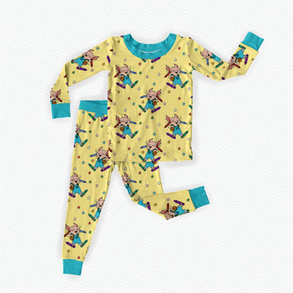 He Will Ask For A Crayon Bamboo Long Sleeve Two Piece Pajama Set