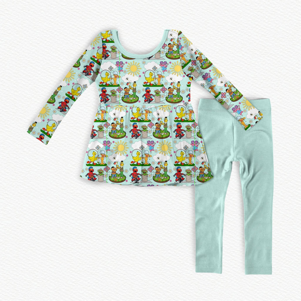 Sunny Day Pals Bamboo Long Sleeve Peplum & Leggings