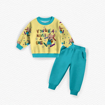 He Will Ask For A Crayon Bamboo Crewneck & Jogger Set