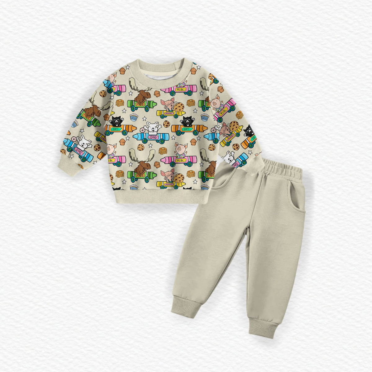 Crayon Cuties Bamboo Crewneck & Jogger Set