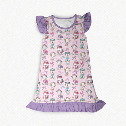 "This Pup's Gotta Fly!" Flutter Sleeve Bamboo Lounge Dress