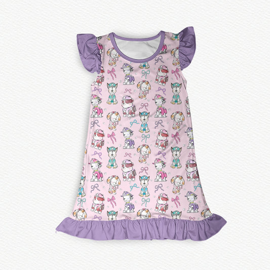 "This Pup's Gotta Fly!" Flutter Sleeve Bamboo Lounge Dress