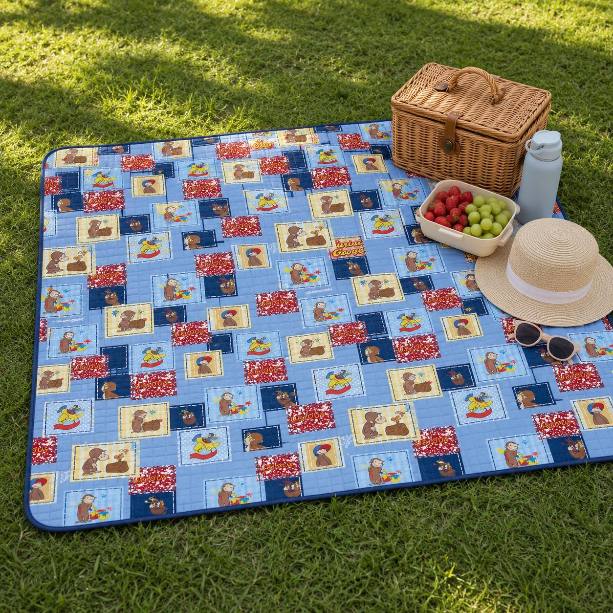Curious George Patchwork 50"X60" Picnic / Beach Mat