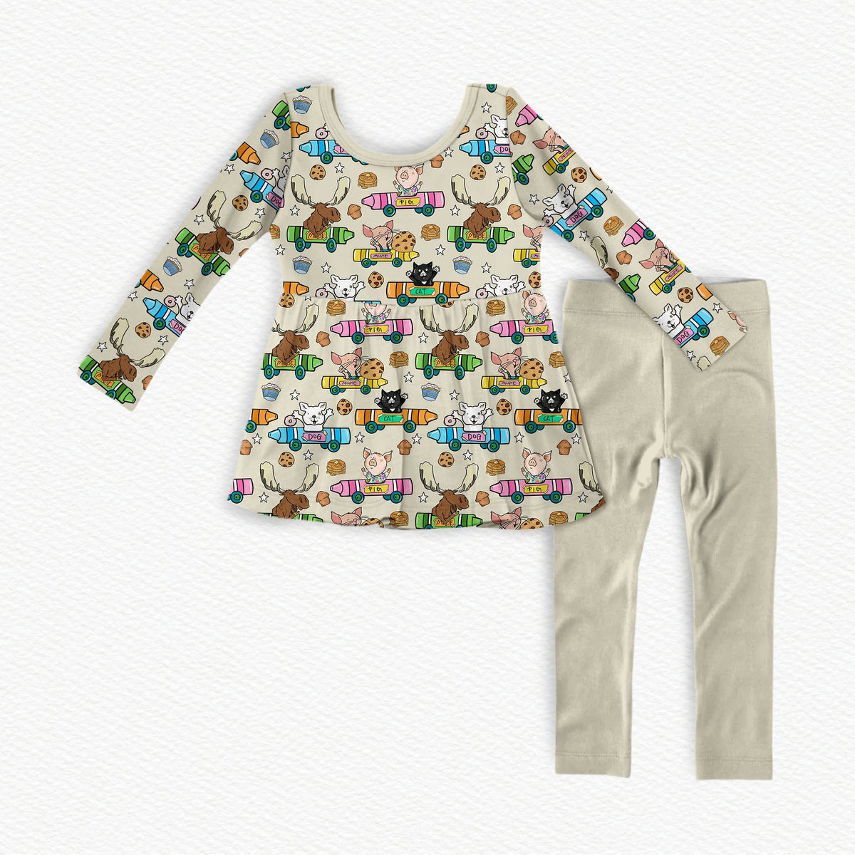 Crayon Cuties Bamboo Long Sleeve Peplum & Leggings