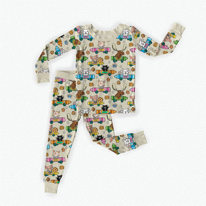 Crayon Cuties Bamboo Long Sleeve Two Piece Pajama Set