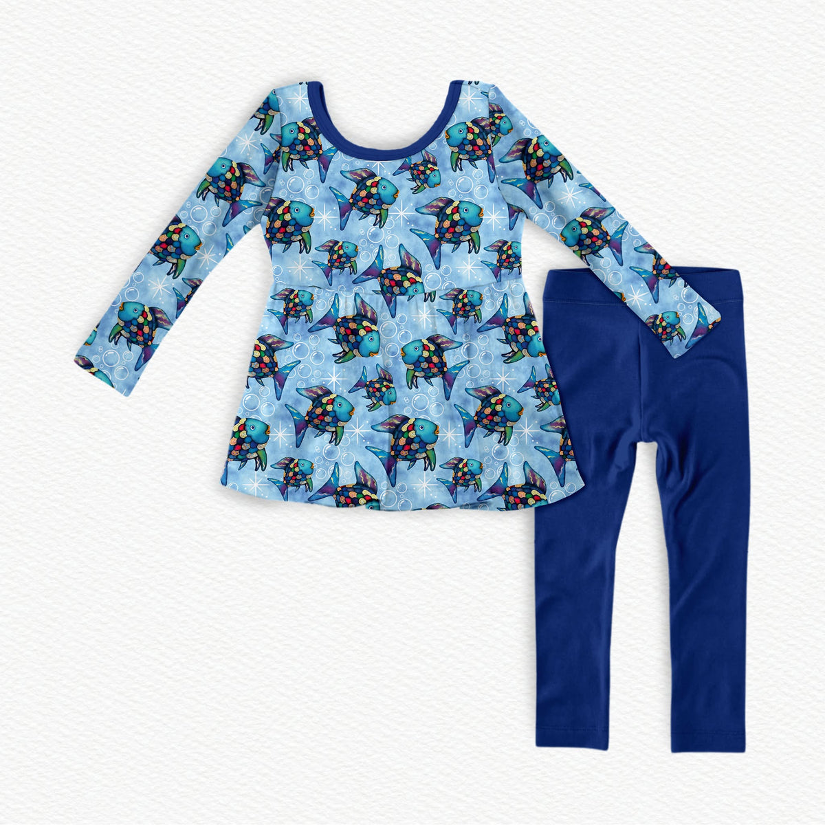 Spectacular Scales Bamboo Long Sleeve Peplum & Leggings
