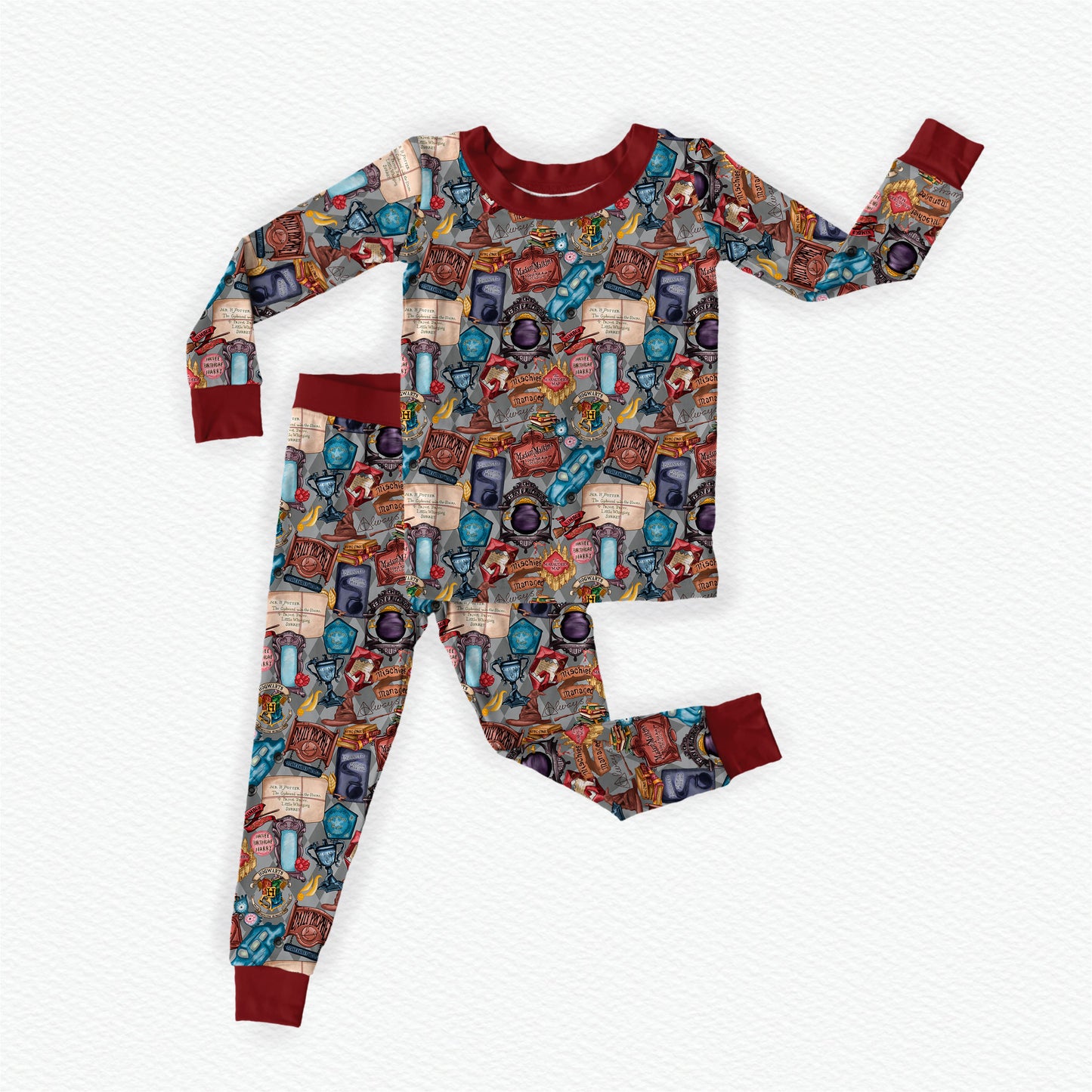 Wizard School Bamboo Long Sleeve Two Piece Pajama Set